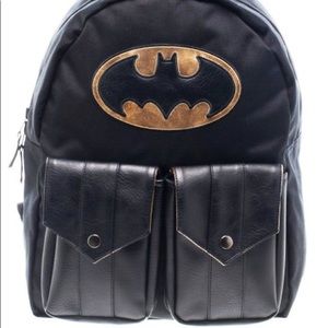 DC Comics Batman Licensed Reversible Backpack with Pockets Black School Book Bag
